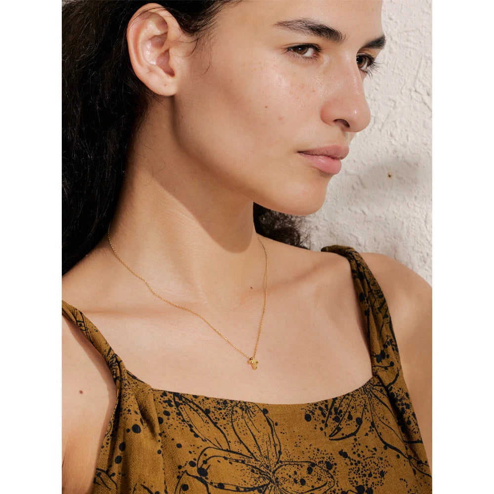 Yhpup Small Waterproof Stainless Steel Chic Cross Casting Charm Pendant Necklace Unique Classic Fashion Jewelry Bijoux Femme